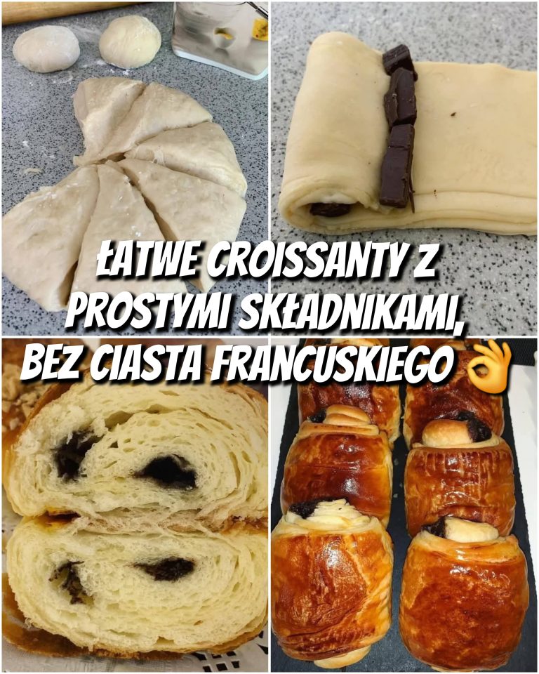 Łatwe croissanty z prostymi składnikami, bez ciasta francuskiego